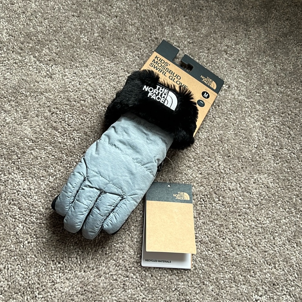 The North Face Kids Mittens - Gray and Black